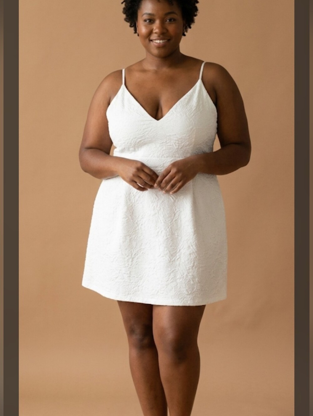 BloomChic Textured V-Neck Fit & Flare Skater Dress - 16